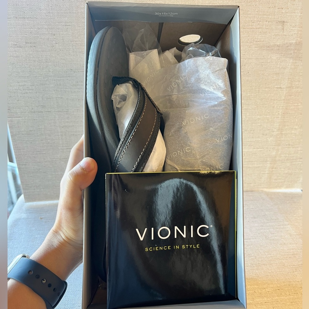 Vionic Men's Tide Brown Comfort Flip Flop Sandals Size 10 - Picture 7 of 7